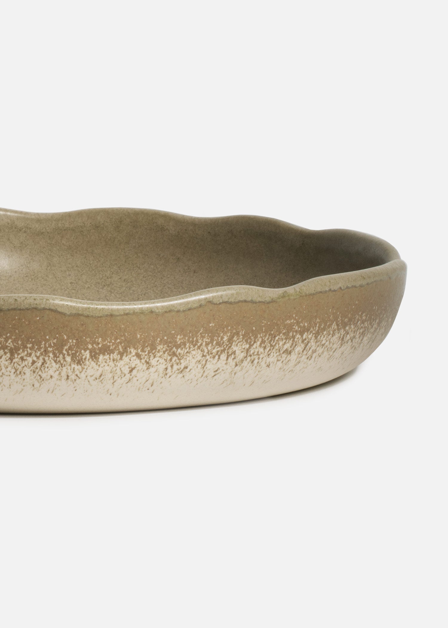 Platos hondos de porcelana verde Cresta Adelfa