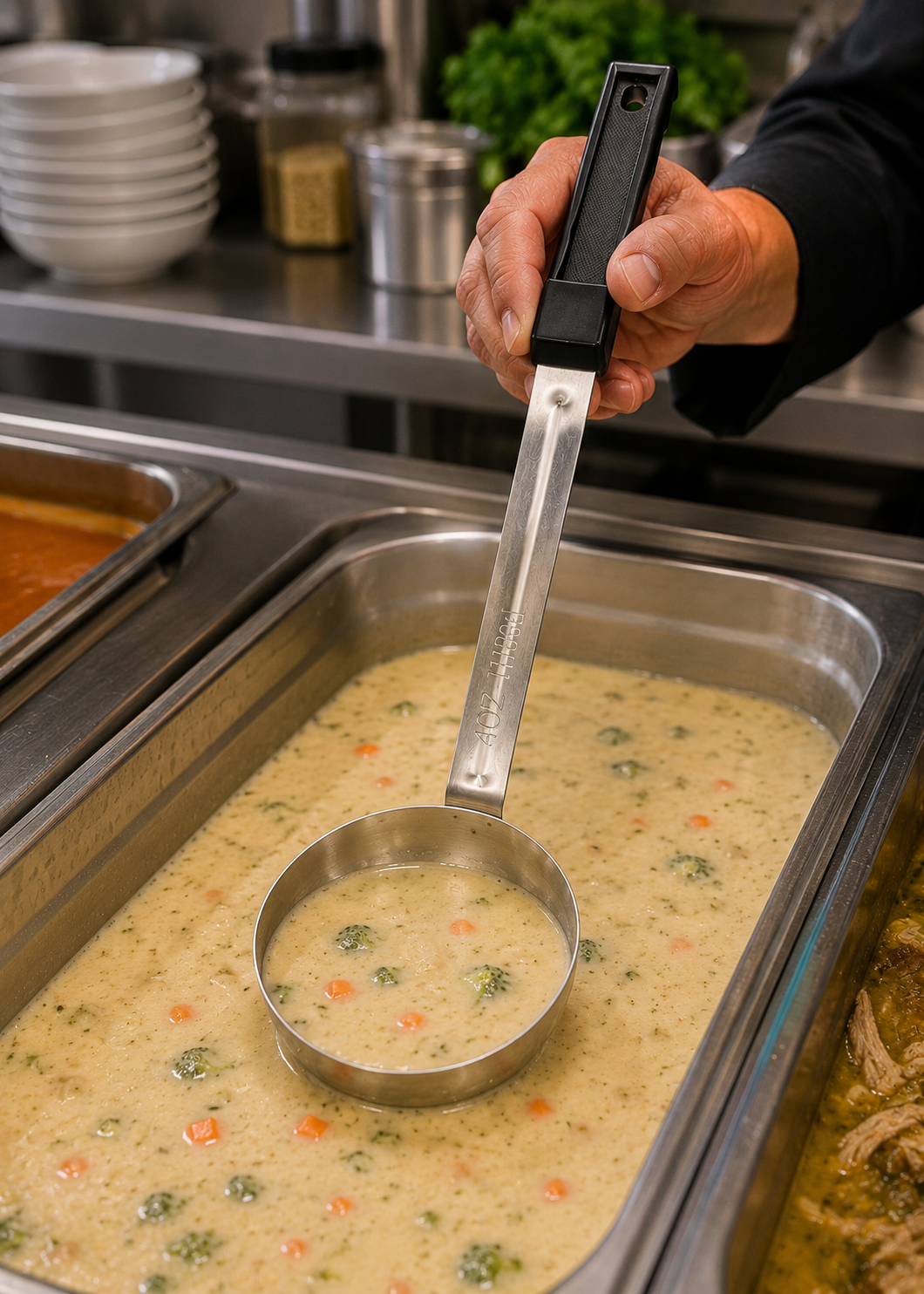 Porcionador pequeño para salsas cremas y guarniciones