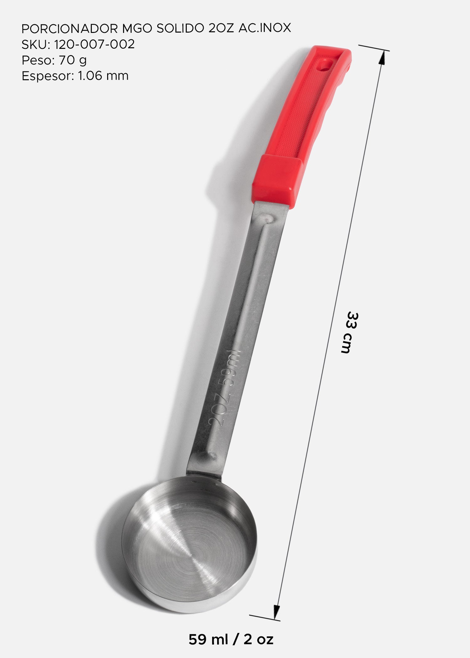 Porcionador sólido de acero inoxidable para cocina