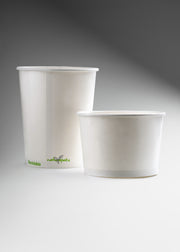 Contenedores para comida de papel blanco para alimentos fríos y calientes 32 y 16 oz. Premium