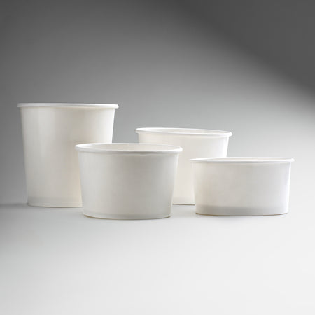 Contenedores para comida de papel blanco Carte Blanc 16, 10, 8 y 6 oz. Premium
