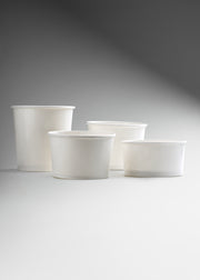 Contenedores para comida de papel blanco personalizable Carte Blanc 16, 10, 8 y 6 oz. Premium
