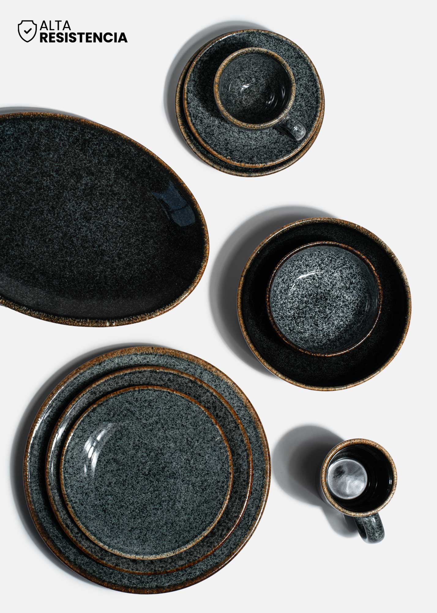 precio platos porcelana negro maha