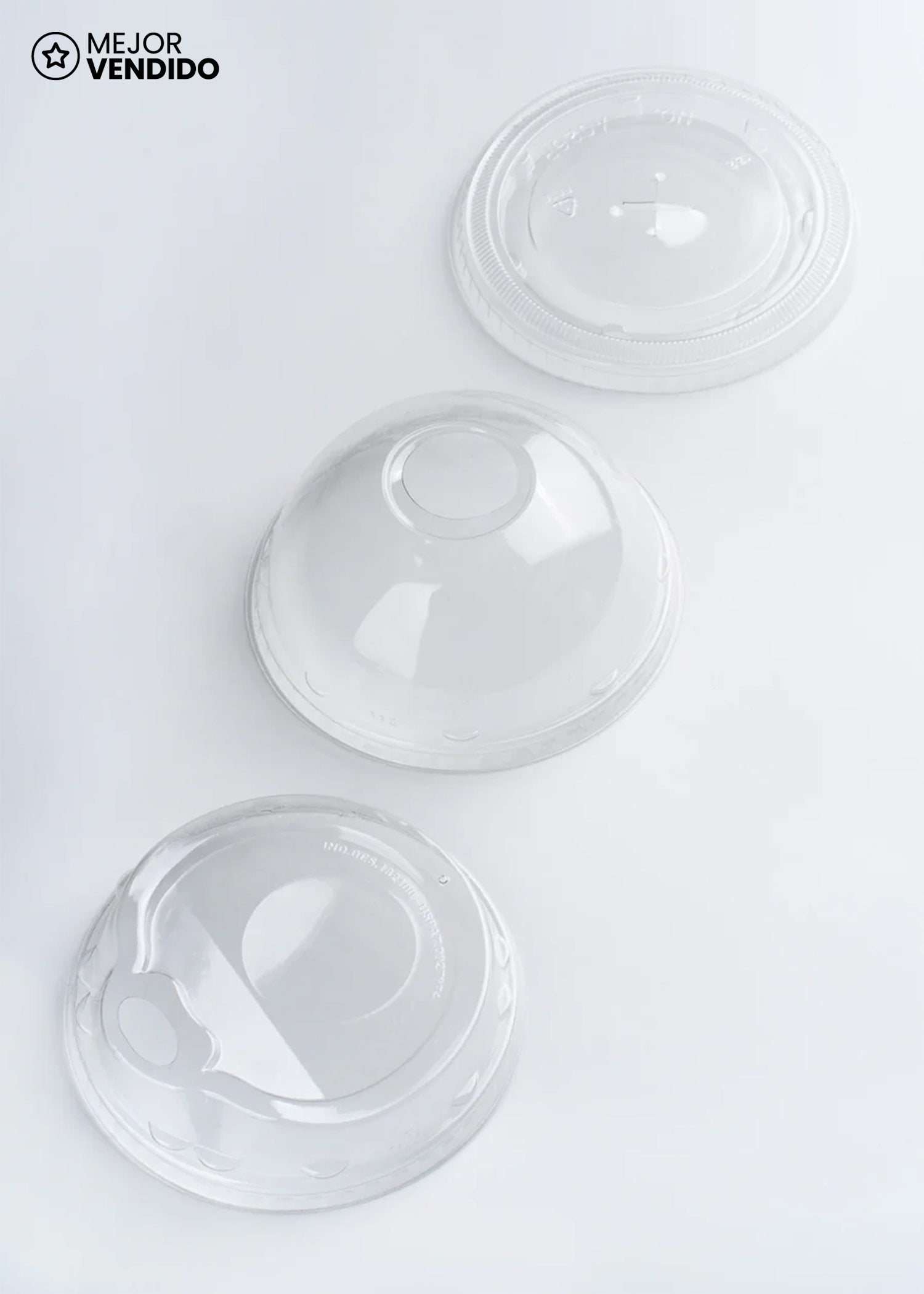 Tapas de plástico PET transparentes Easy Drink para vasos de 9, 12, 16, 20 oz