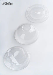 Tapas de plástico PET transparentes Easy Drink para vasos de 9, 12, 16, 20 oz