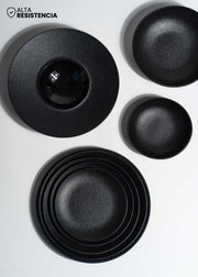 compra platos porcelana negro maha