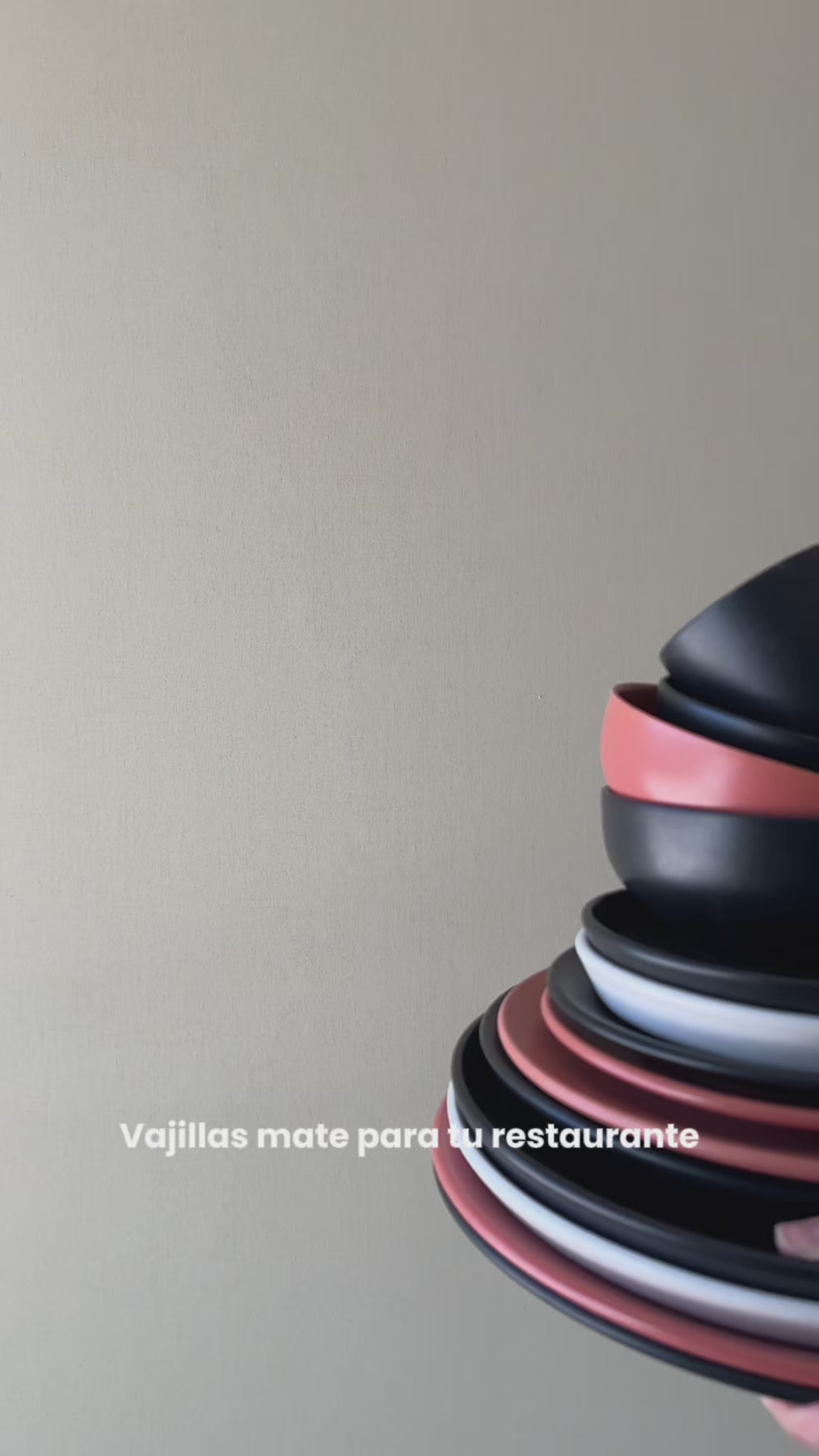 Platos trinche de cerámica negro mate Baltimore