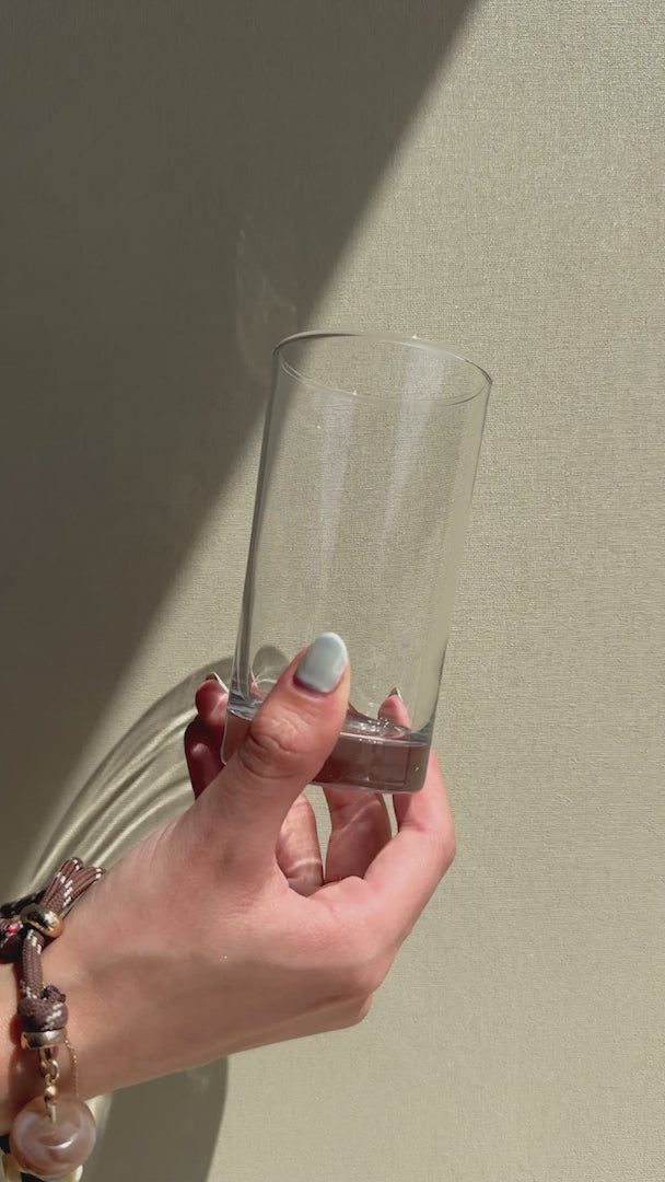 Cargar vídeo: Vaso para jugo de cristal transparente fondo grueso ideal para restaurante, cafetería y bebidas 230 ml