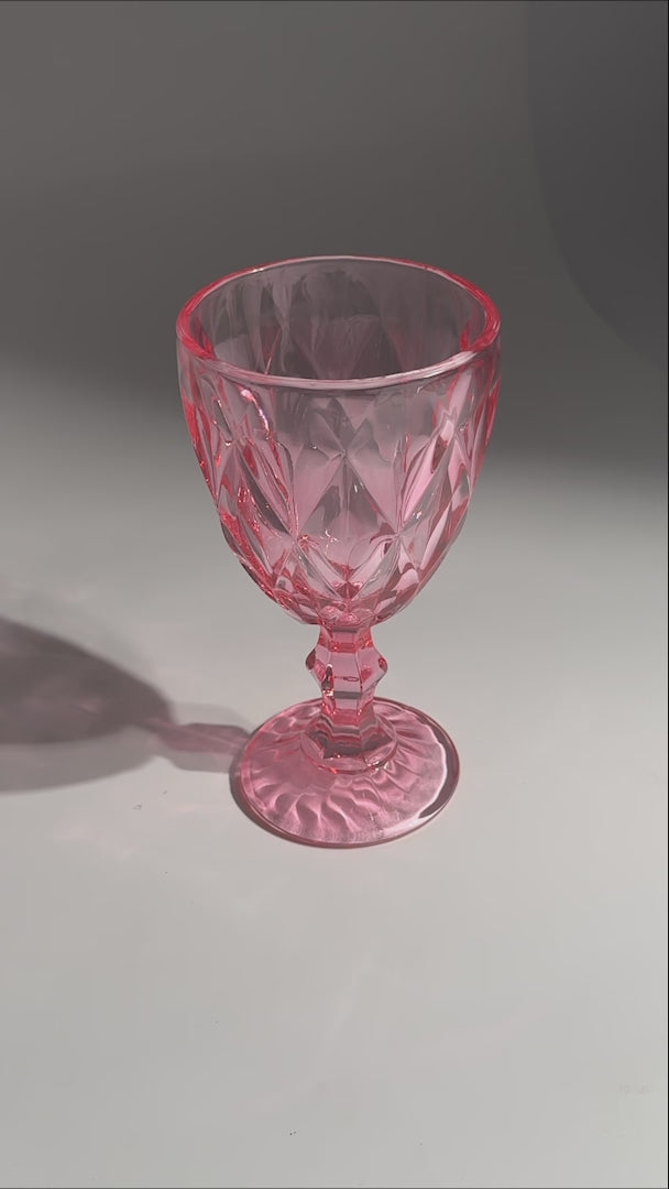 Copa de vidrio rosa Diamond 325 ml