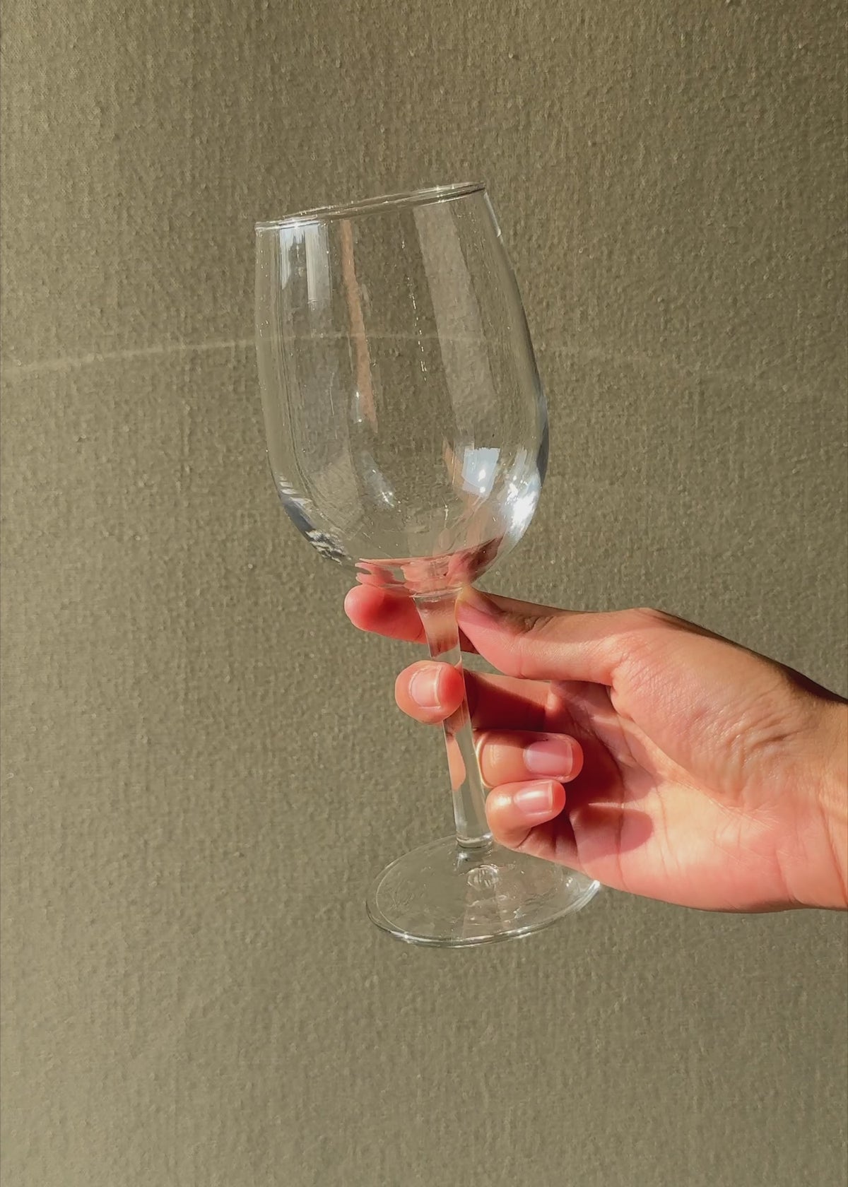 Cargar vídeo: Video con luz natural de copa para vino de vidrio transparente 310 ml.