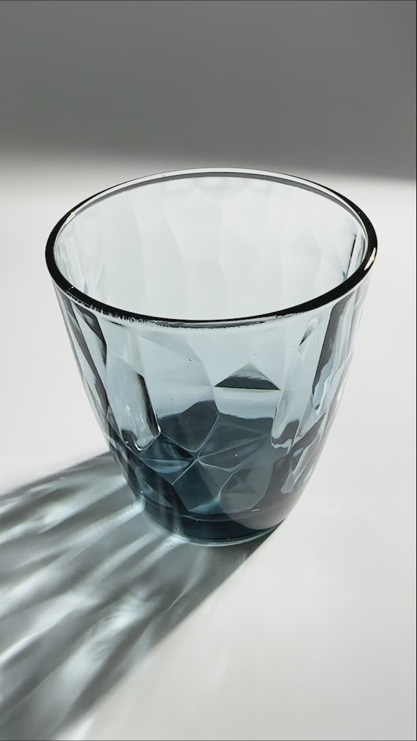 video detalles vaso cristal azul ocean maha