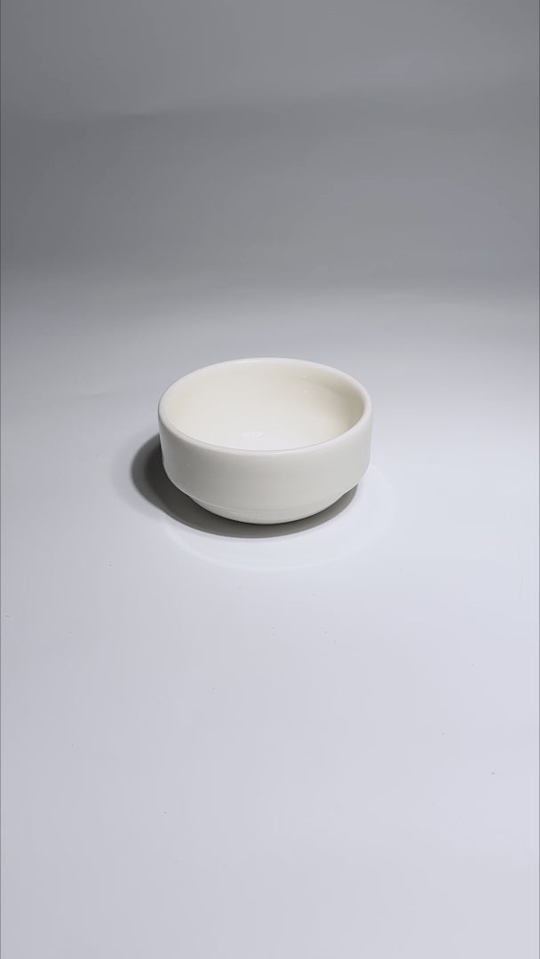 Cargar vídeo: Tazón apilable profesional de porcelana vitrificada blanco premium muy resistente Banquet 120 ml - Ø 8.3 cm