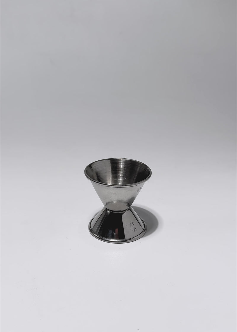 Jigger porcionador de bebidas de acero inoxidable plata 1 x 1/2 oz
