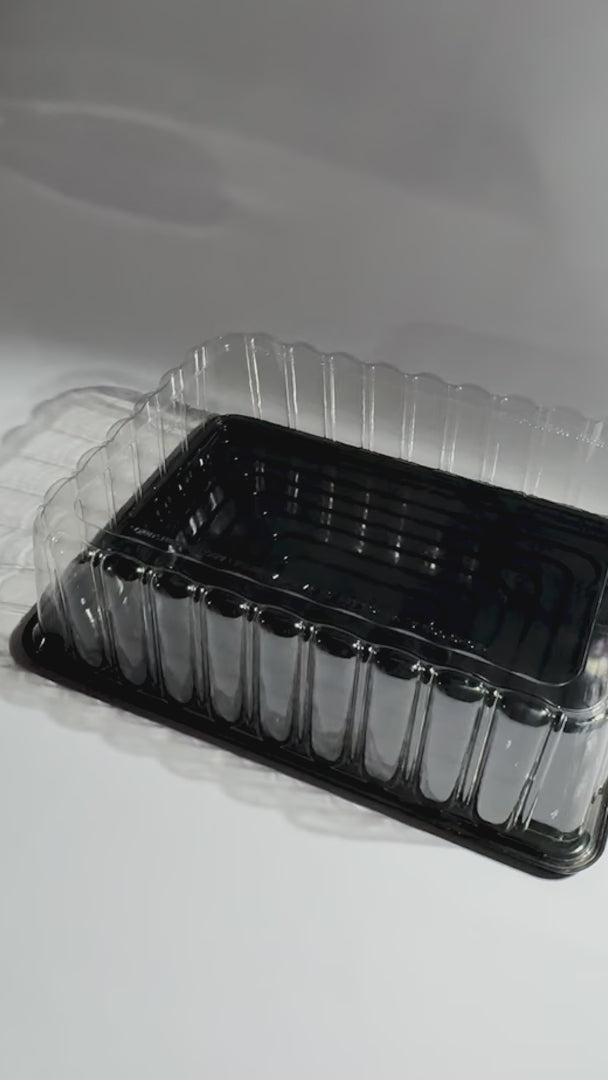 Cargar vídeo: Domo y base para pastel de pet rectangular Reflex 48x35x13 cm