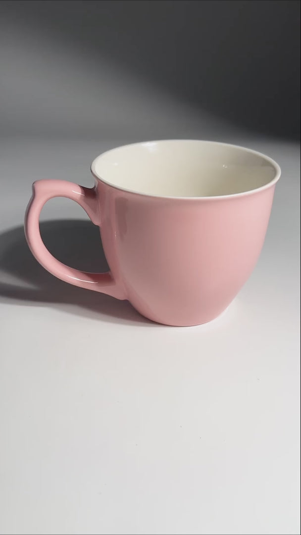 video detalles taza rosa porcelana maha