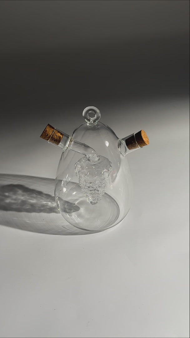 video detalles vinagrera de vidrio maha