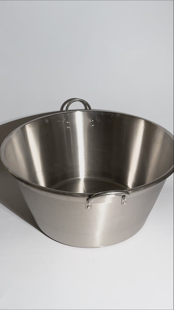 video detalles cazo de acero inoxidable maha