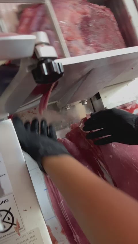 video detalles rebanadora de carnes maha