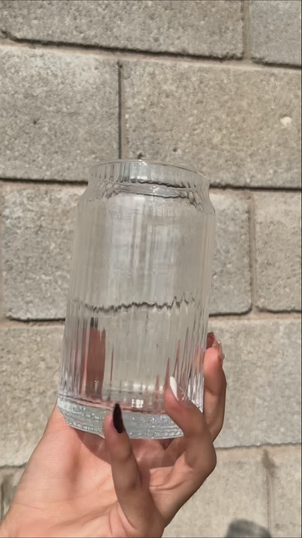 video detalles vaso de vidrio maha