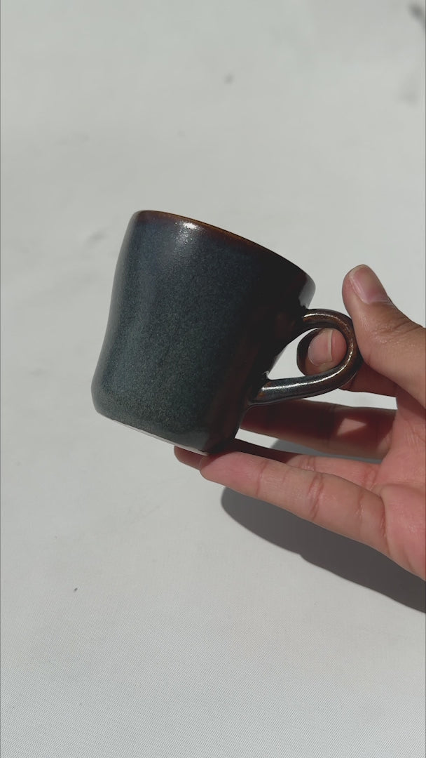Video de taza espresso de porcelana azul petróleo Glorie Kaff 90 ml