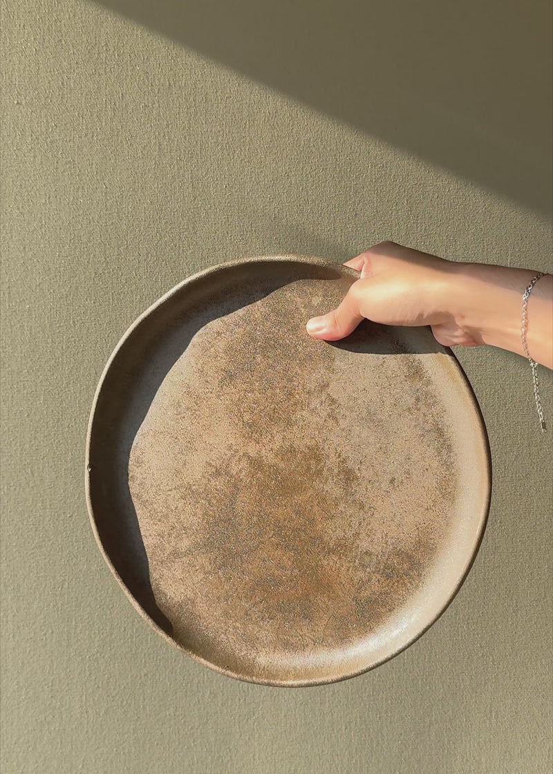 Video en luz natural del plato trinche Bonna Cresta Bazalith de 27 cm.