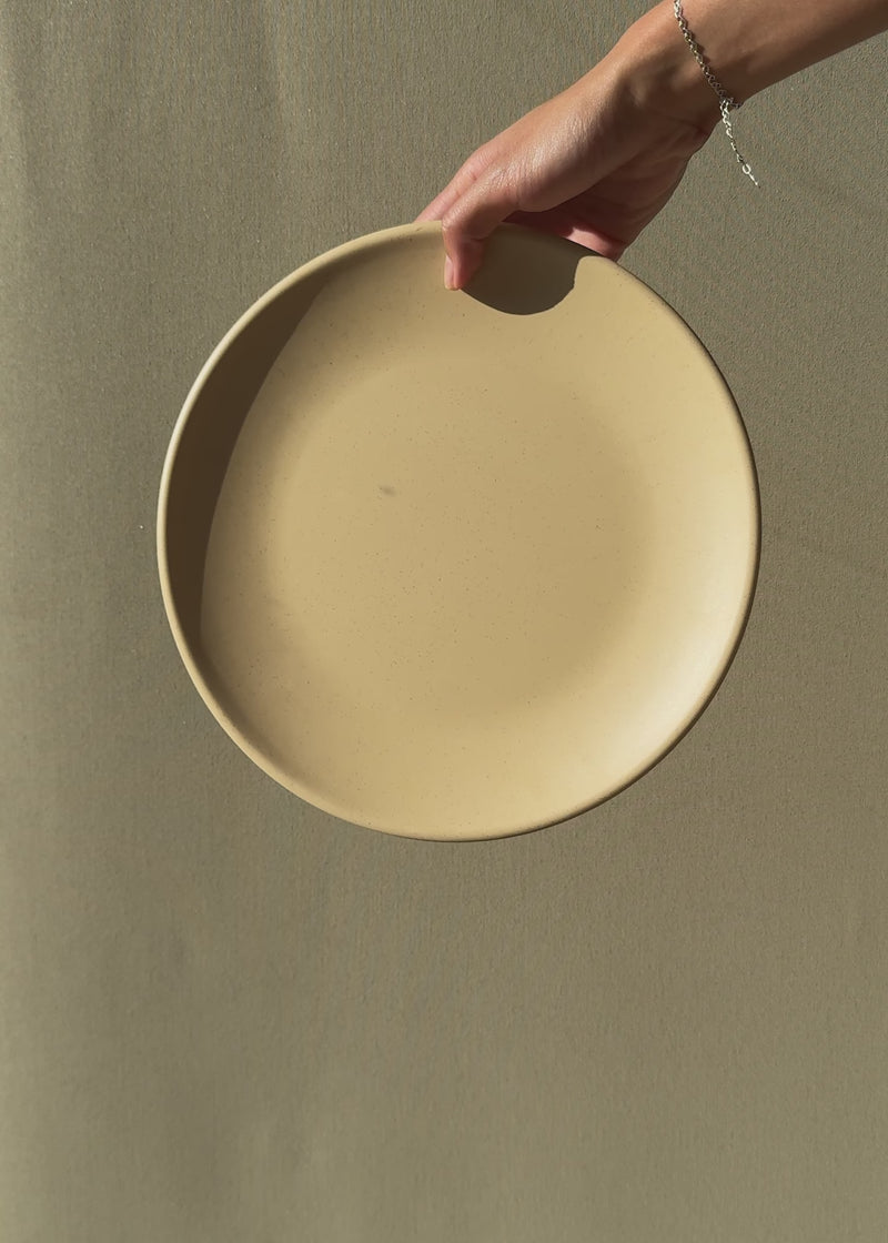 Plato trinche de melamina arena mate de 26.7 cm
