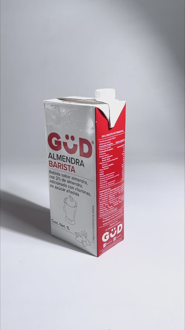 Bebida barista de almendra sin azúcar añadida Gud 1 L — video de producto