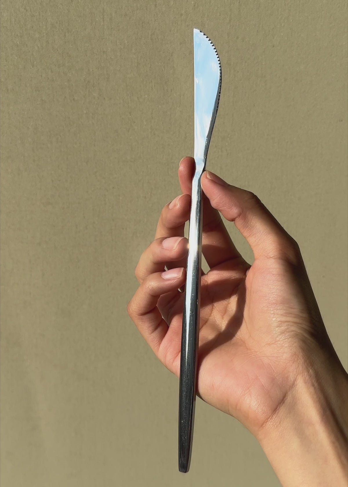 Cargar vídeo: Cuchillo para mesa de acero inoxidable plata Atenas 22.5 cm