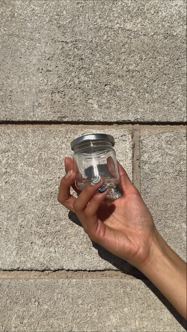 video detalles frasco de vidrio maha