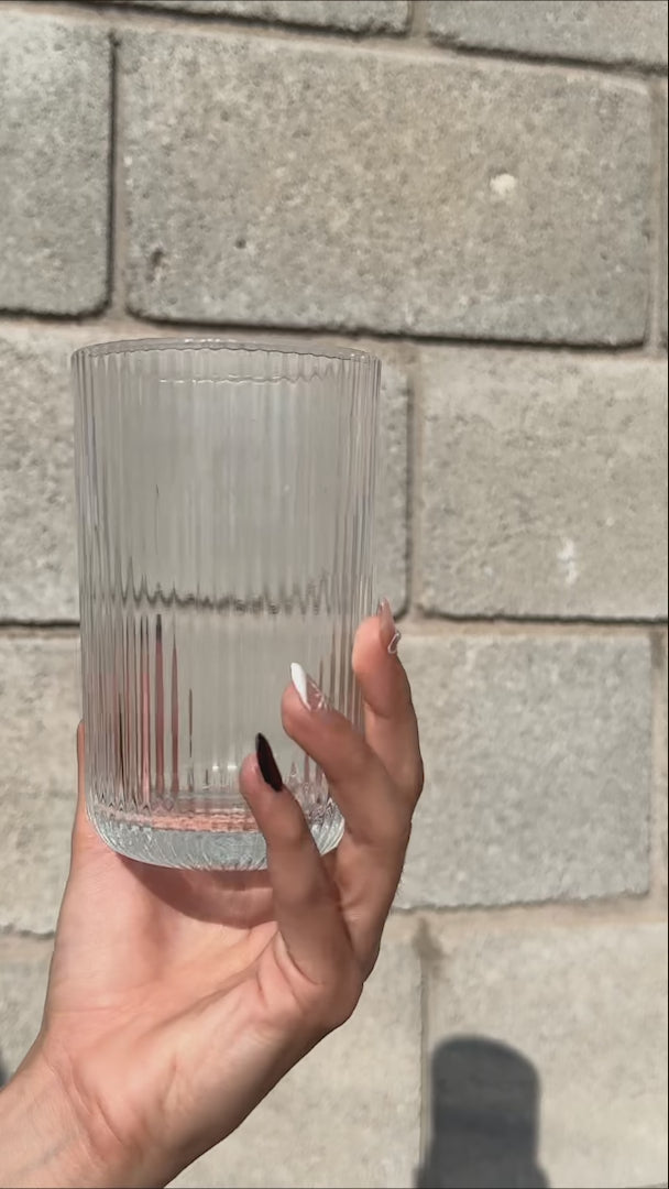 video detalles vaso de vidrio maha