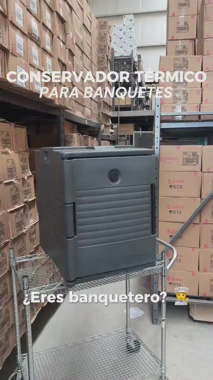 Cargar vídeo: Conservador térmico para alimentos de polietileno de alta densidad y espuma de poliuretano gris