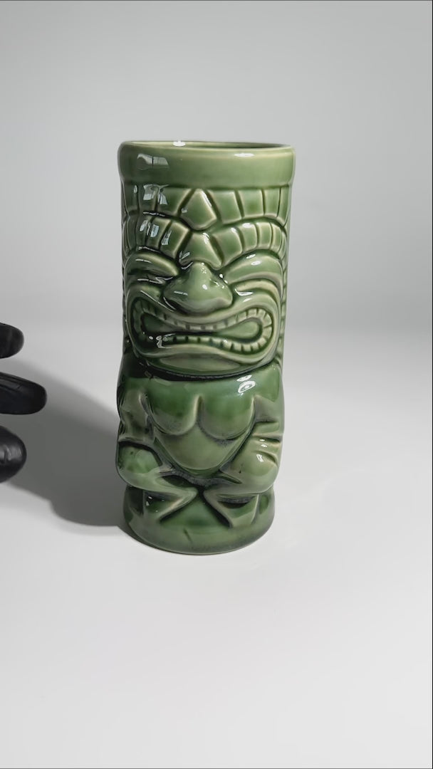 video detalles vaso ceramica tiki maha