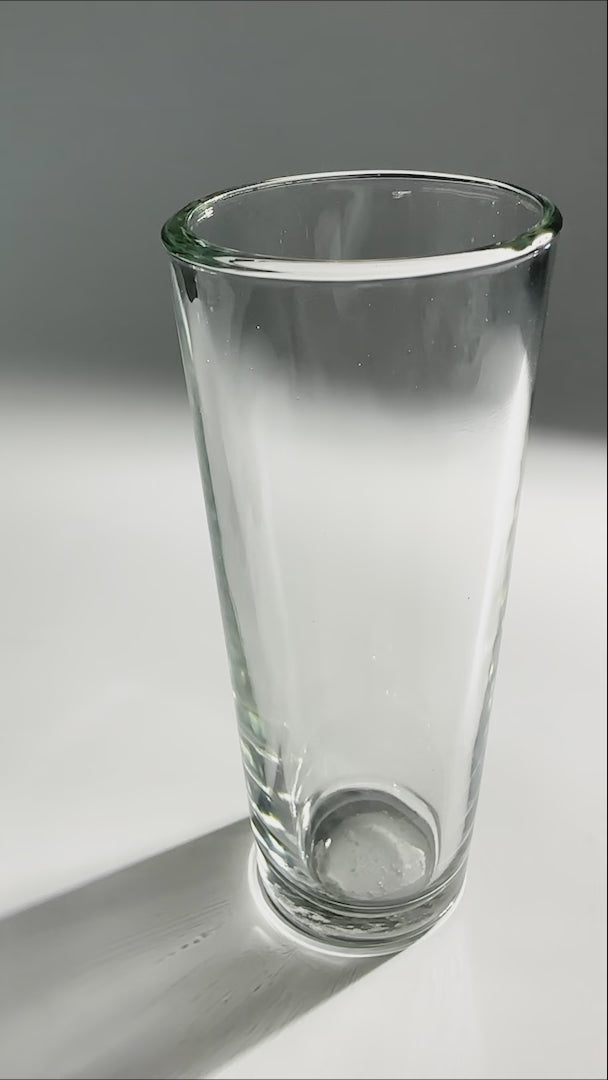 video detallles vaso tubo vidrio transparente maha