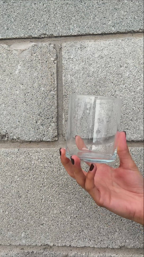 video detalles vaso de vidrio maha