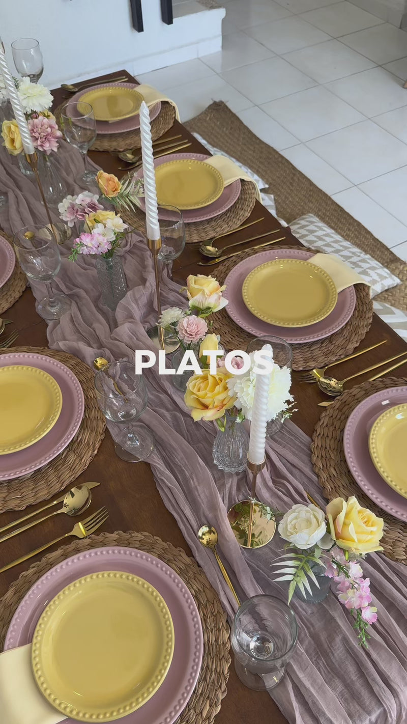 Video del acabado amarillo y borde decorativo del plato Monet