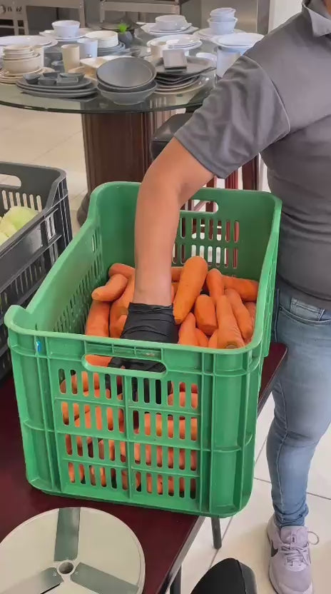 Cargar vídeo: Procesadora de alimentos con discos de corte de acero inoxidable
