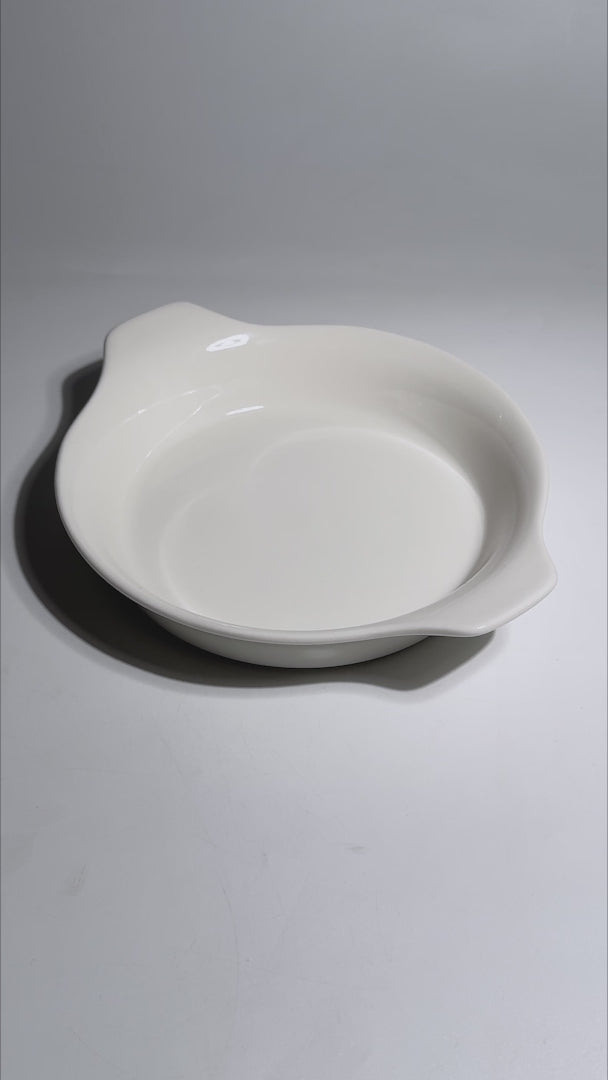Cargar vídeo: Plato hondo con asa de porcelana vitrificada Optiva 20 cm