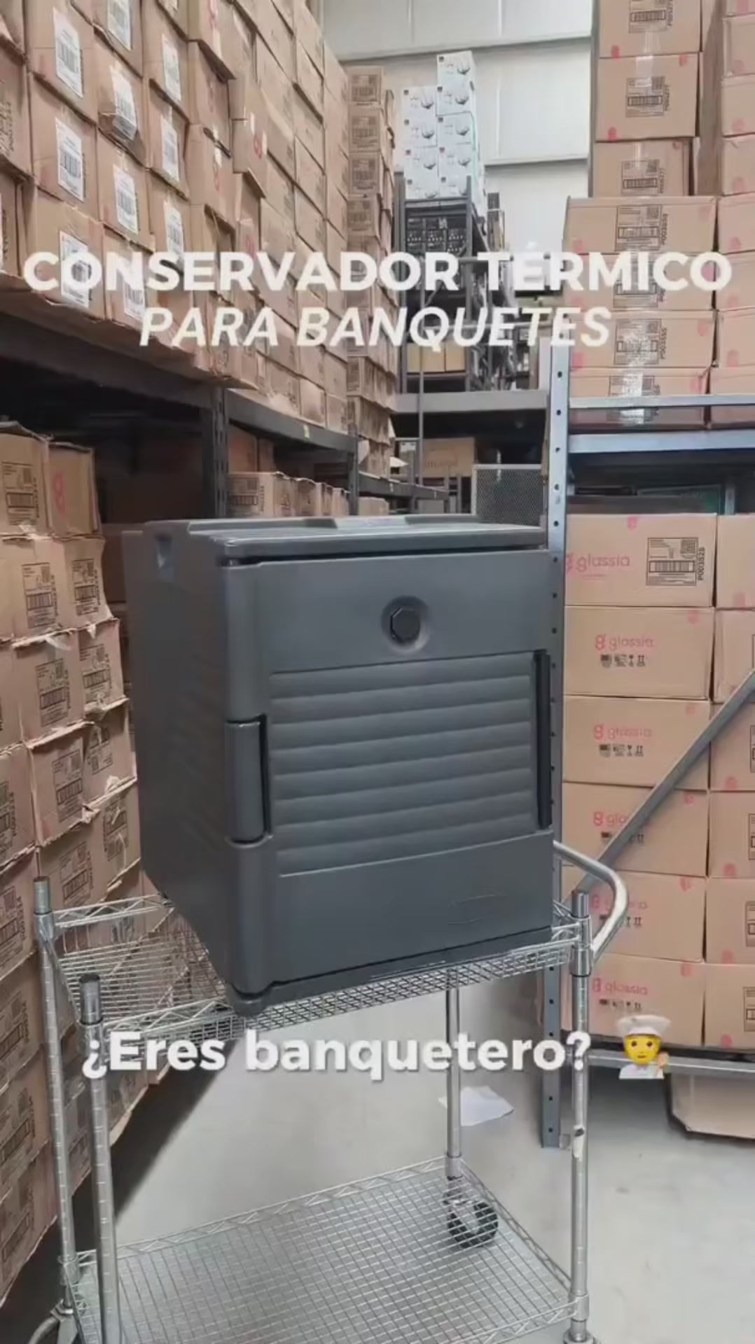 Cargar vídeo: Conservador térmico para alimentos de polietileno de alta densidad y espuma de poliuretano gris