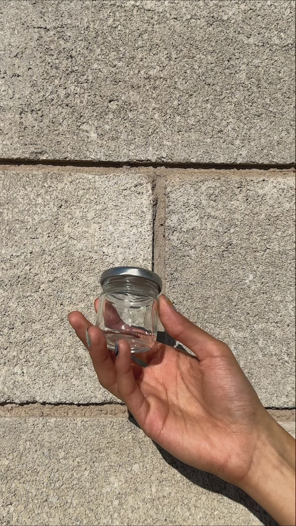 video detalles frasco de vidrio maha