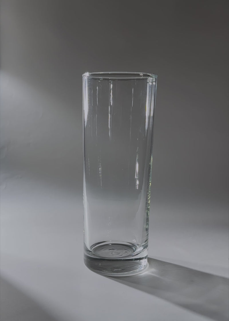 Video de estudio de vaso highball de vidrio transparente con fondo grueso de 346 ml.