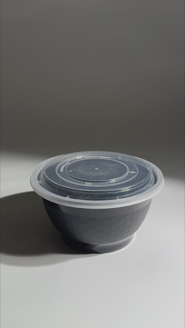 Video del contenedor de alimentos MAHA bowl de 48 oz con tapa transparente