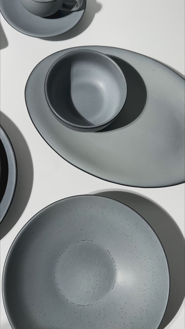 Platos de porcelana gris Chrom