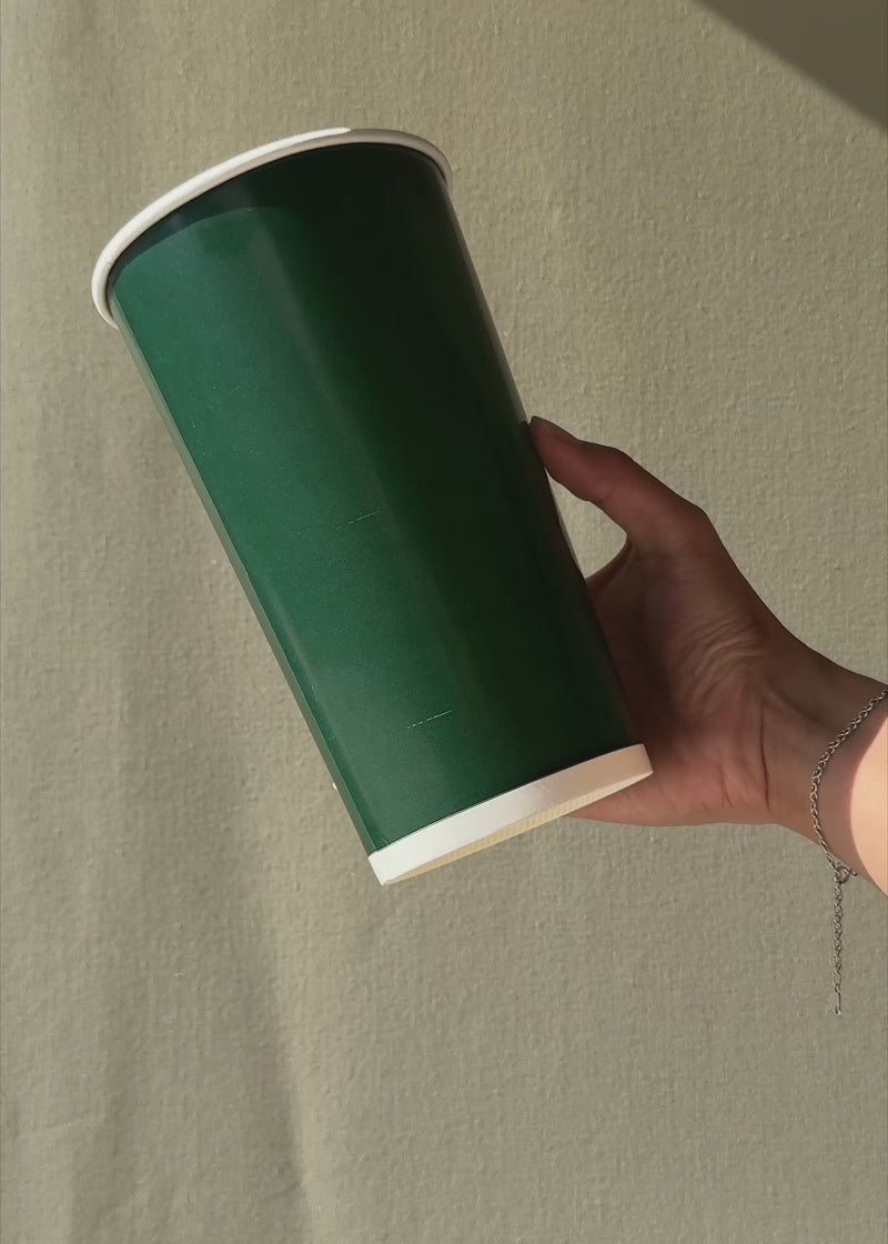Vaso de papel para bebida frÃ­a verde 44 oz