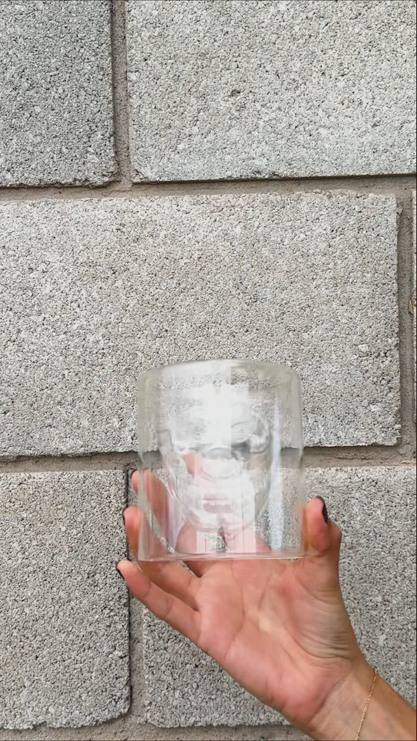 video detalles vaso de visrio maha