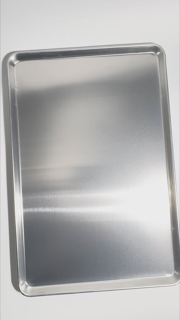 Cargar vídeo: Charola de aluminio grado alimenticio para pan plata 40x60 cm