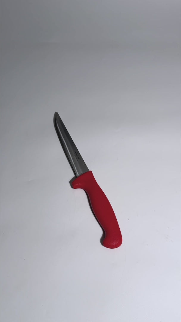 Cuchillo para deshuesar recto profesional de acero inoxidable con mango antideslizante rojo, verde, blanco, negro, amarillo y azul  6". Premium