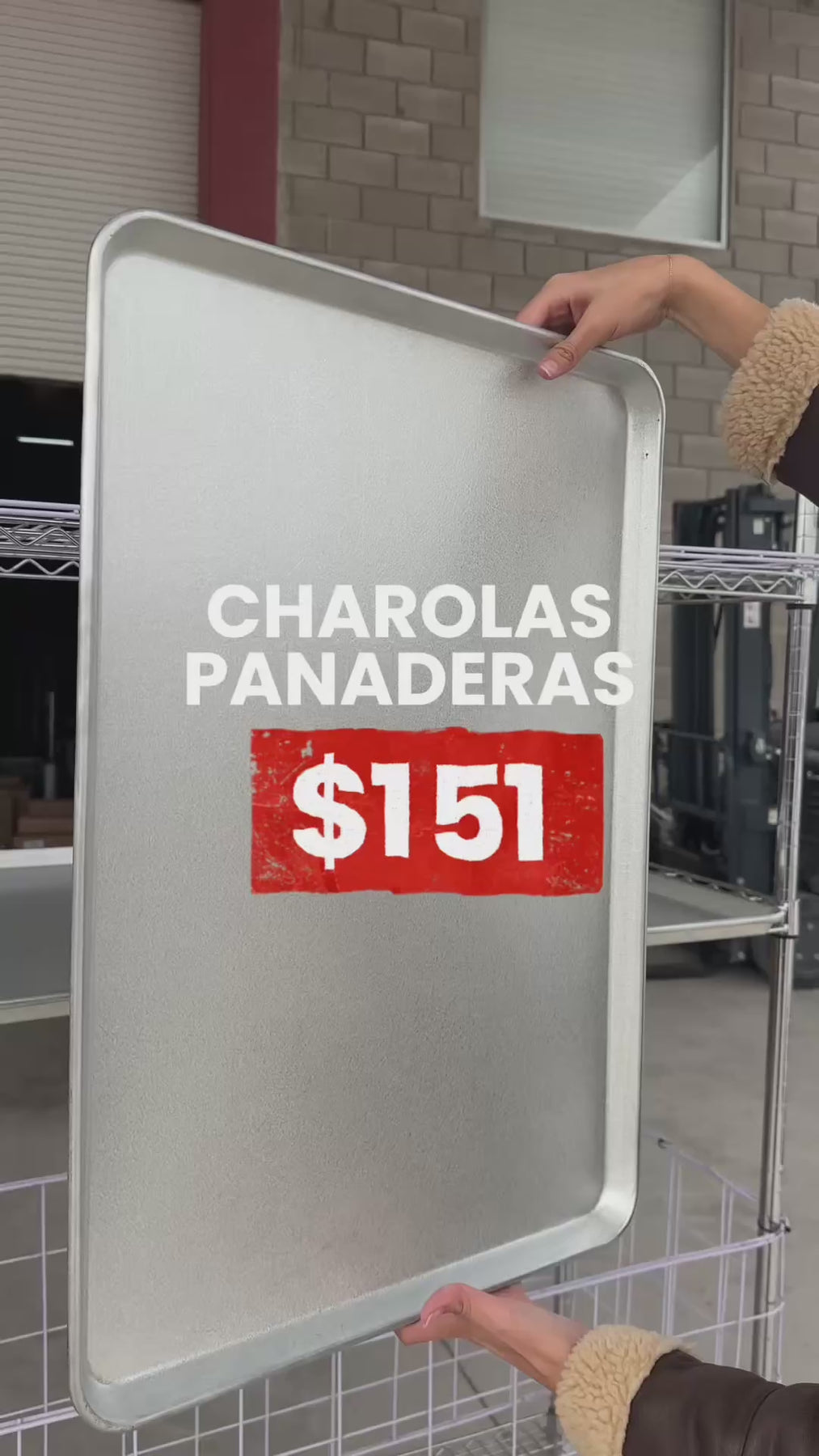 Charola panadera de zincaluminio plata de 45x65 cm