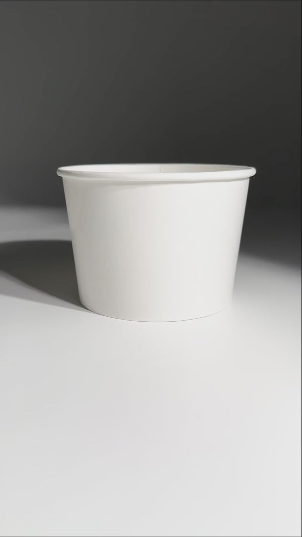 Cargar vídeo: Contenedores para comida de papel blanco para alimentos fríos y calientes 32 y 16 oz. Premium