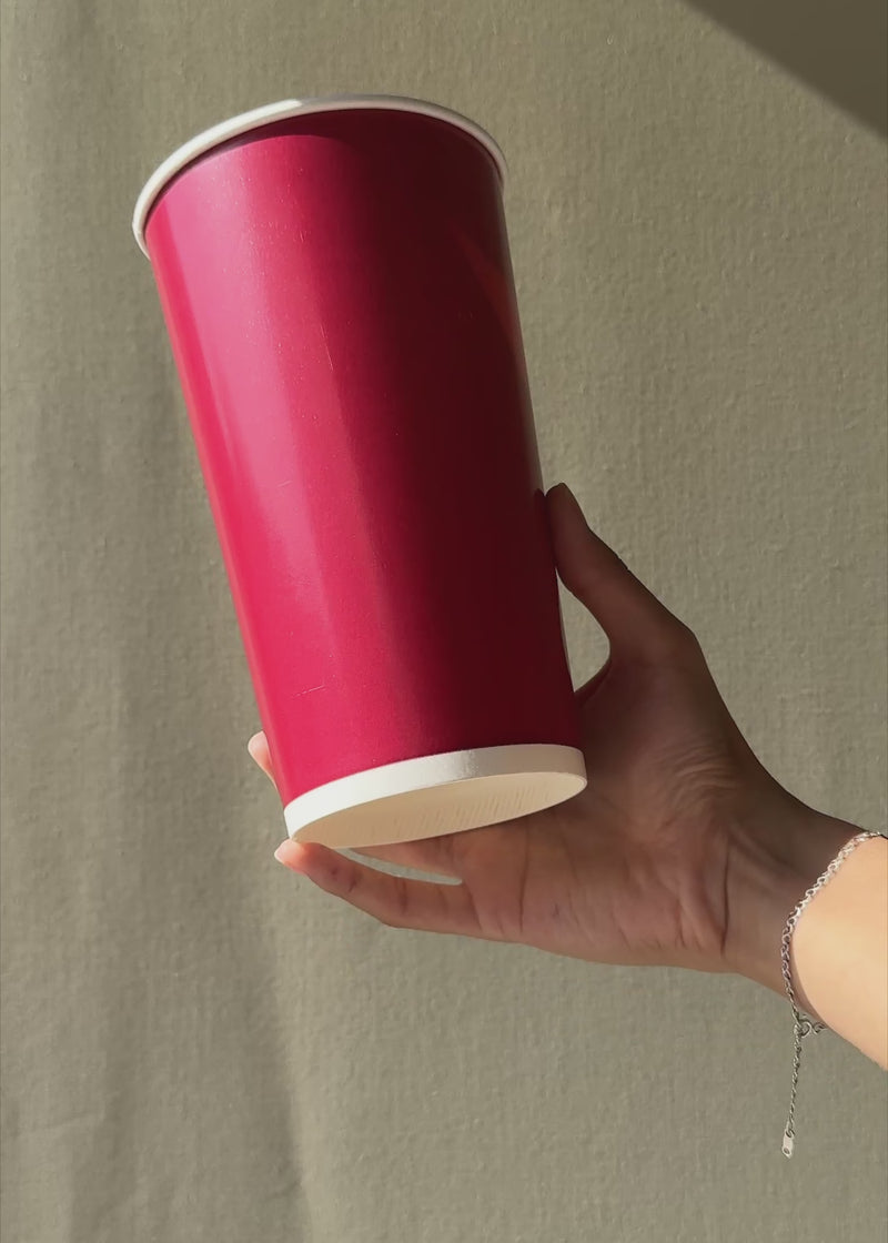 Vaso de papel para bebida frÃ­a rojo 44 oz