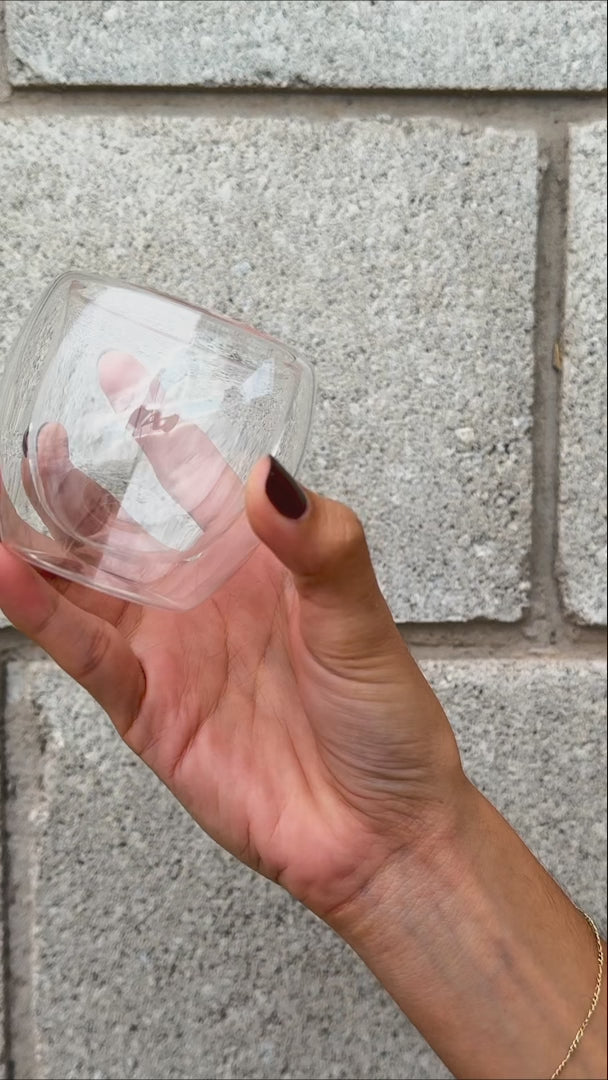 video detalles vaso de vidrio maha